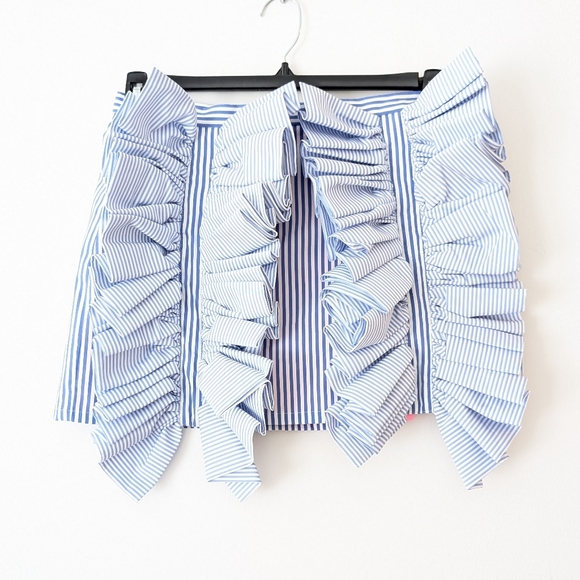 Neubyrne New striped ruffle mini skirt size L. - Picture 2 of 6